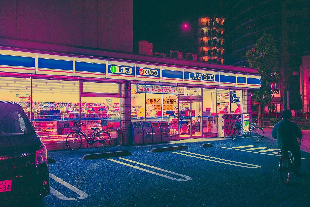 Retro Tokyo skyline